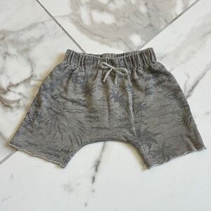 Hawaiian Beach Print Charcoal Kids Harem Shorts